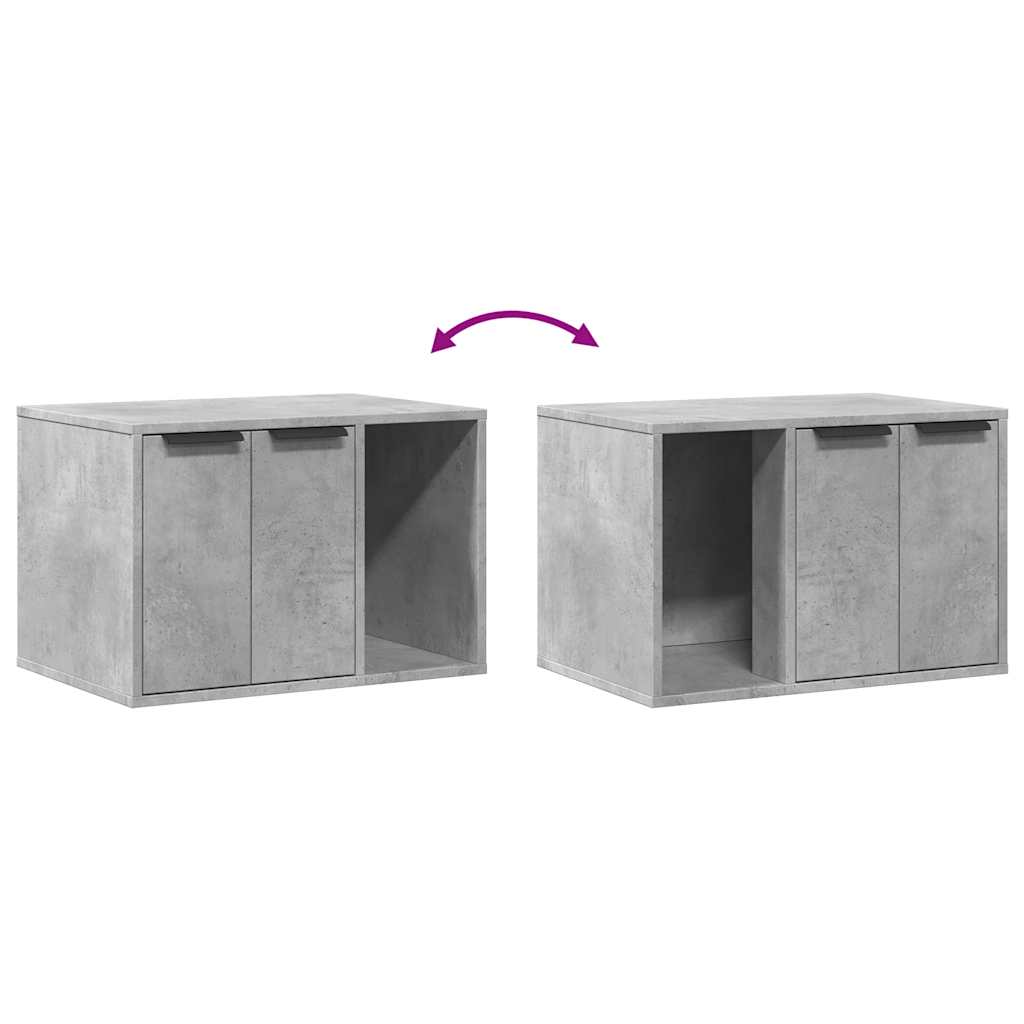 Cat Litter Box Enclosure Concrete Grey 60x40x40 cm Engineered Wood