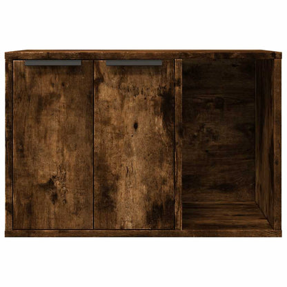 Cat Litter Box Enclosure Smoked Oak 60x40x40 cm Engineered Wood