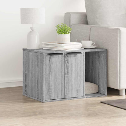 Cat Litter Box Enclosure Grey Sonoma 60x40x40 cm Engineered Wood