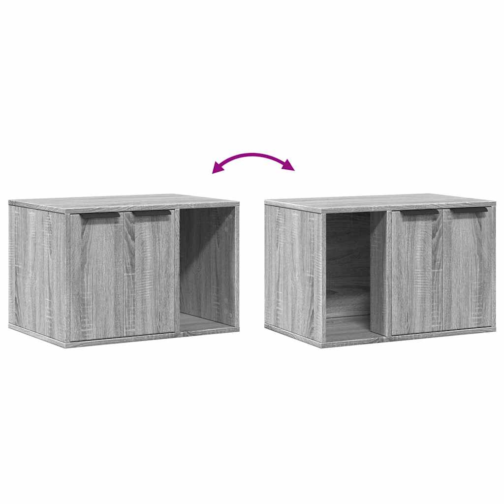 Cat Litter Box Enclosure Grey Sonoma 60x40x40 cm Engineered Wood