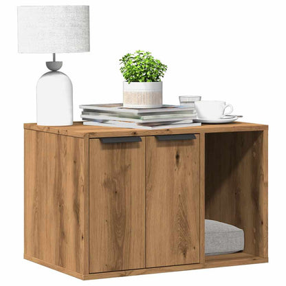 Cat Litter Box Enclosure Artisian Oak 60x40x40 cm Engineered Wood