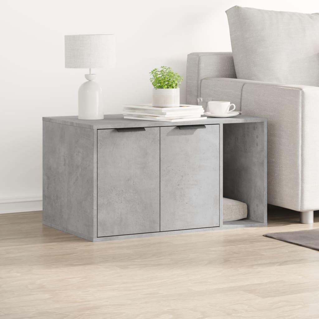 Cat Litter Box Enclosure Concrete Grey 80x50x45 cm Engineered Wood