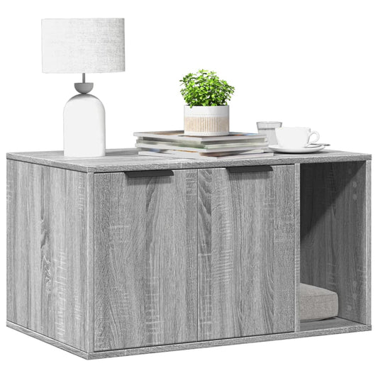 Cat Litter Box Enclosure Grey Sonoma 80x50x45 cm Engineered Wood