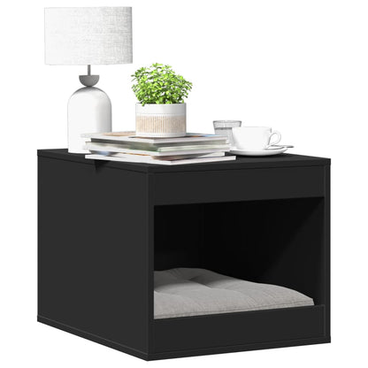 Cat Litter Box Enclosure Black 47x59x42 cm Engineered Wood