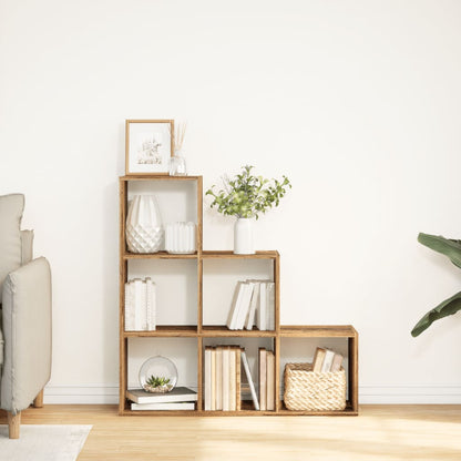 Room Divider Bookcase 3-Tier Old Wood 99x29x99 cm Engineered Wood