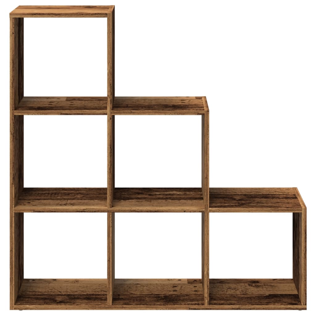Room Divider Bookcase 3-Tier Old Wood 99x29x99 cm Engineered Wood