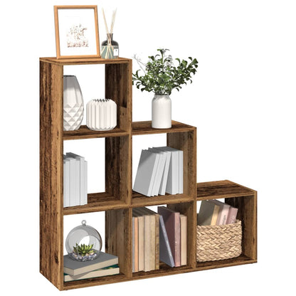 Room Divider Bookcase 3-Tier Old Wood 99x29x99 cm Engineered Wood
