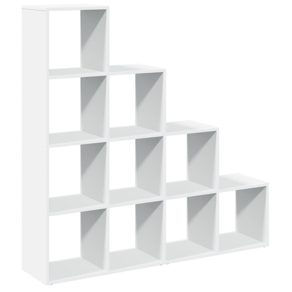 Room Divider Bookcase 4-Tier White 131,5x29x131,5 cm Engineered Wood