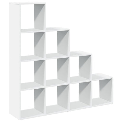 Room Divider Bookcase 4-Tier White 131,5x29x131,5 cm Engineered Wood
