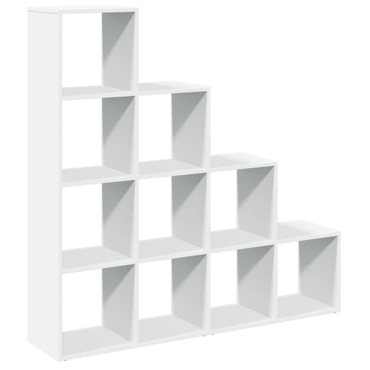 Room Divider Bookcase 4-Tier White 131,5x29x131,5 cm Engineered Wood