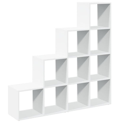 Room Divider Bookcase 4-Tier White 131,5x29x131,5 cm Engineered Wood