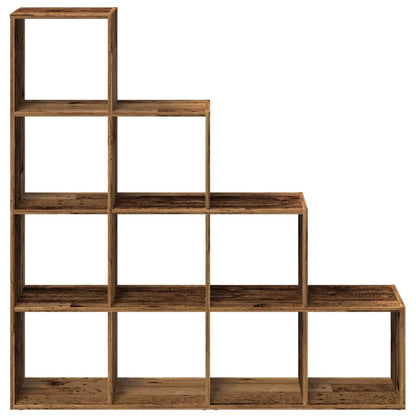 Room Divider Bookcase 4-Tier Old Wood 131,5x29x131,5 cm Engineered Wood