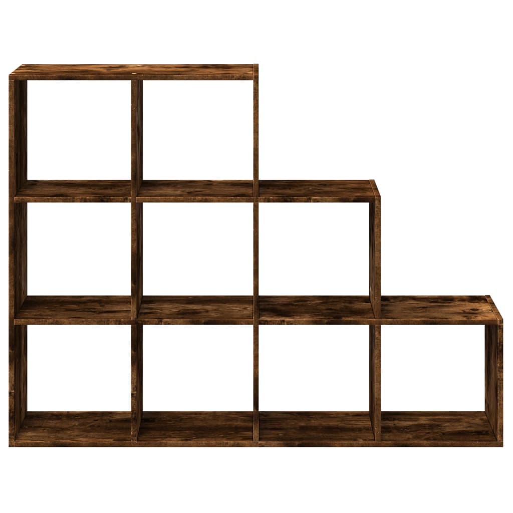 Room Divider Bookcase 3-Tier Smoked Oak 137,5x29x103,5 cm Engineered Wood