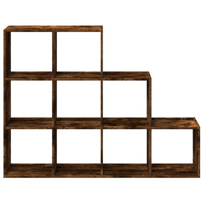 Room Divider Bookcase 3-Tier Smoked Oak 137,5x29x103,5 cm Engineered Wood