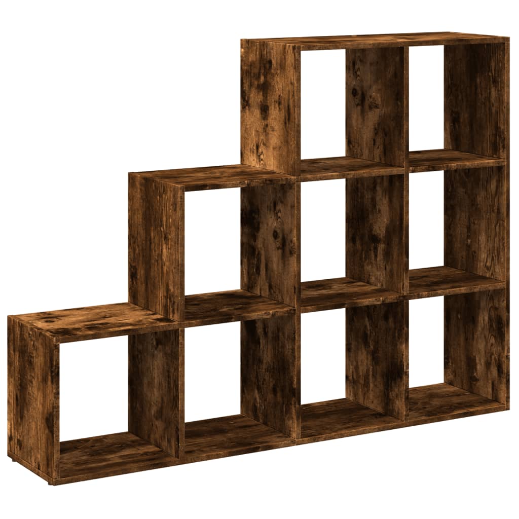 Room Divider Bookcase 3-Tier Smoked Oak 137,5x29x103,5 cm Engineered Wood