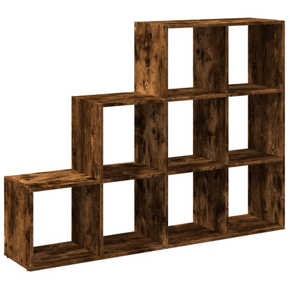 Room Divider Bookcase 3-Tier Smoked Oak 137,5x29x103,5 cm Engineered Wood