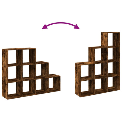 Room Divider Bookcase 3-Tier Smoked Oak 137,5x29x103,5 cm Engineered Wood
