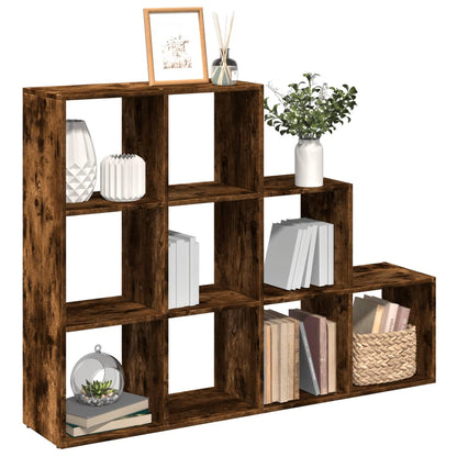 Room Divider Bookcase 3-Tier Smoked Oak 137,5x29x103,5 cm Engineered Wood