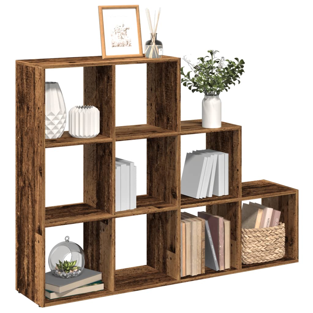Room Divider Bookcase 3-Tier Old Wood 137,5x29x103,5 cm Engineered Wood