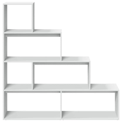 Room Divider Bookcase 4-Tier White 143.5x29x143.5 cm Engineered Wood