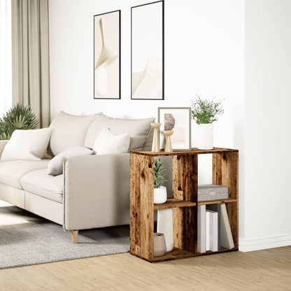 Room Divider Bookcase Old Wood 69,5x29x69,5 cm Engineered Wood
