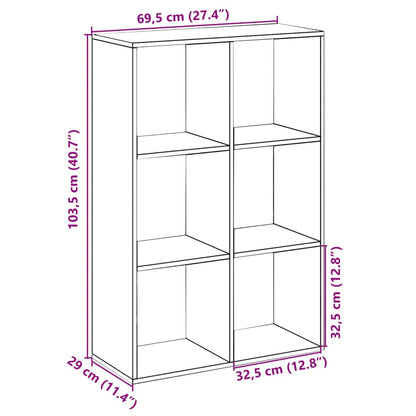 Room Divider Bookcase White 69,5x29x103,5 cm Engineered Wood
