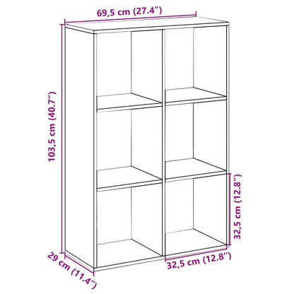 Room Divider Bookcase Concrete Grey 69,5x29x103,5 cm Engineered Wood