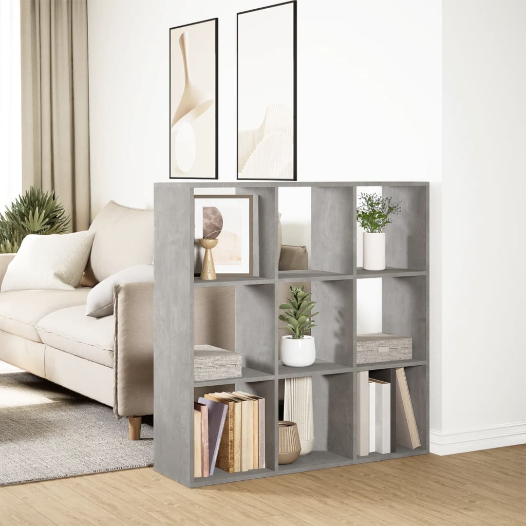Room Divider Bookcase Concrete Grey 102x29x103,5 cm Engineered Wood
