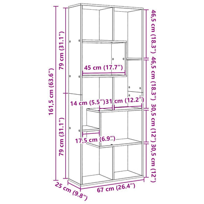 Room Divider Bookcase Artisan Oak 67x25x161.5 cm Engineered Wood