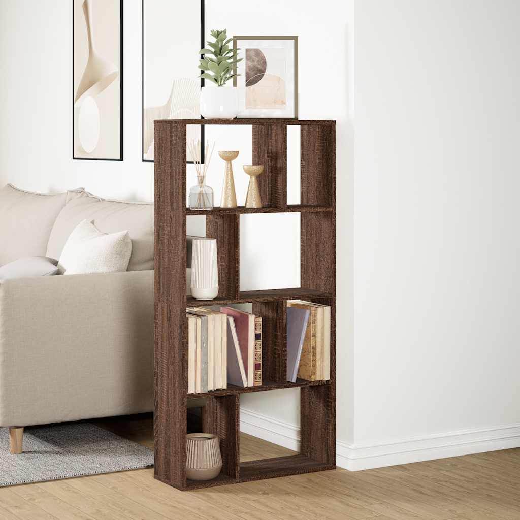 Bookcase Brown Oak 60x20x120,5 cm Engineered Wood