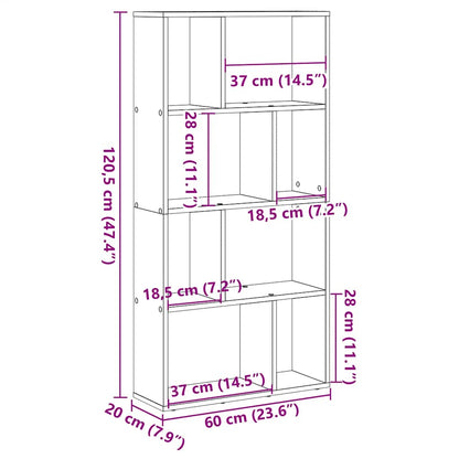 Bookcase Artisian Oak 60x20x120,5 cm Engineered Wood