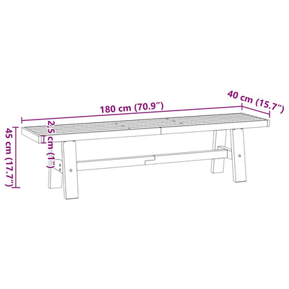 Dining Bench NOAIN A-Shaped Legs 180x40x45 cm Solid Wood Pine