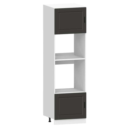 7 Piece Kitchen Cabinet Set Porto Black Engineered Wood