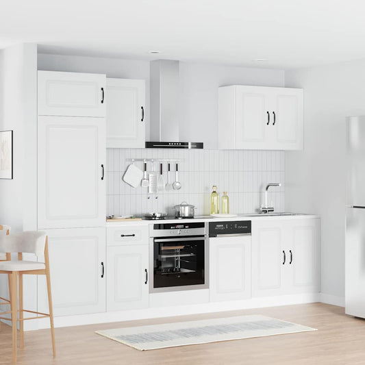 7 Piece Kitchen Cabinet Set Kalmar White Engineered Wood