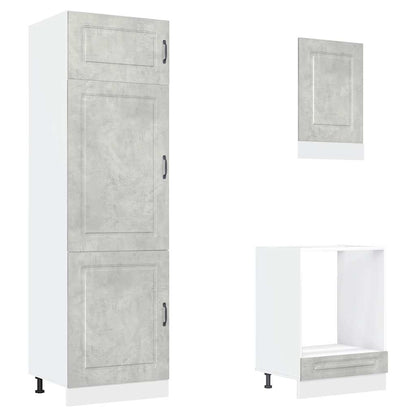 7 Piece Kitchen Cabinet Set Kalmar Concrete Grey Engineered Wood