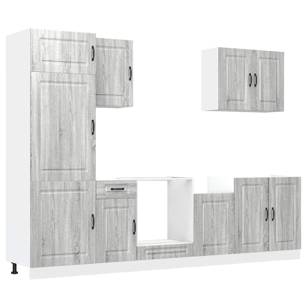 7 Piece Kitchen Cabinet Set Kalmar Grey Sonoma Engineered Wood