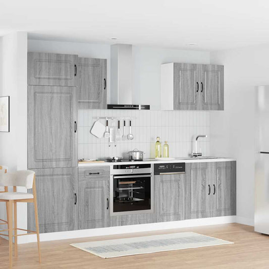 7 Piece Kitchen Cabinet Set Kalmar Grey Sonoma Engineered Wood