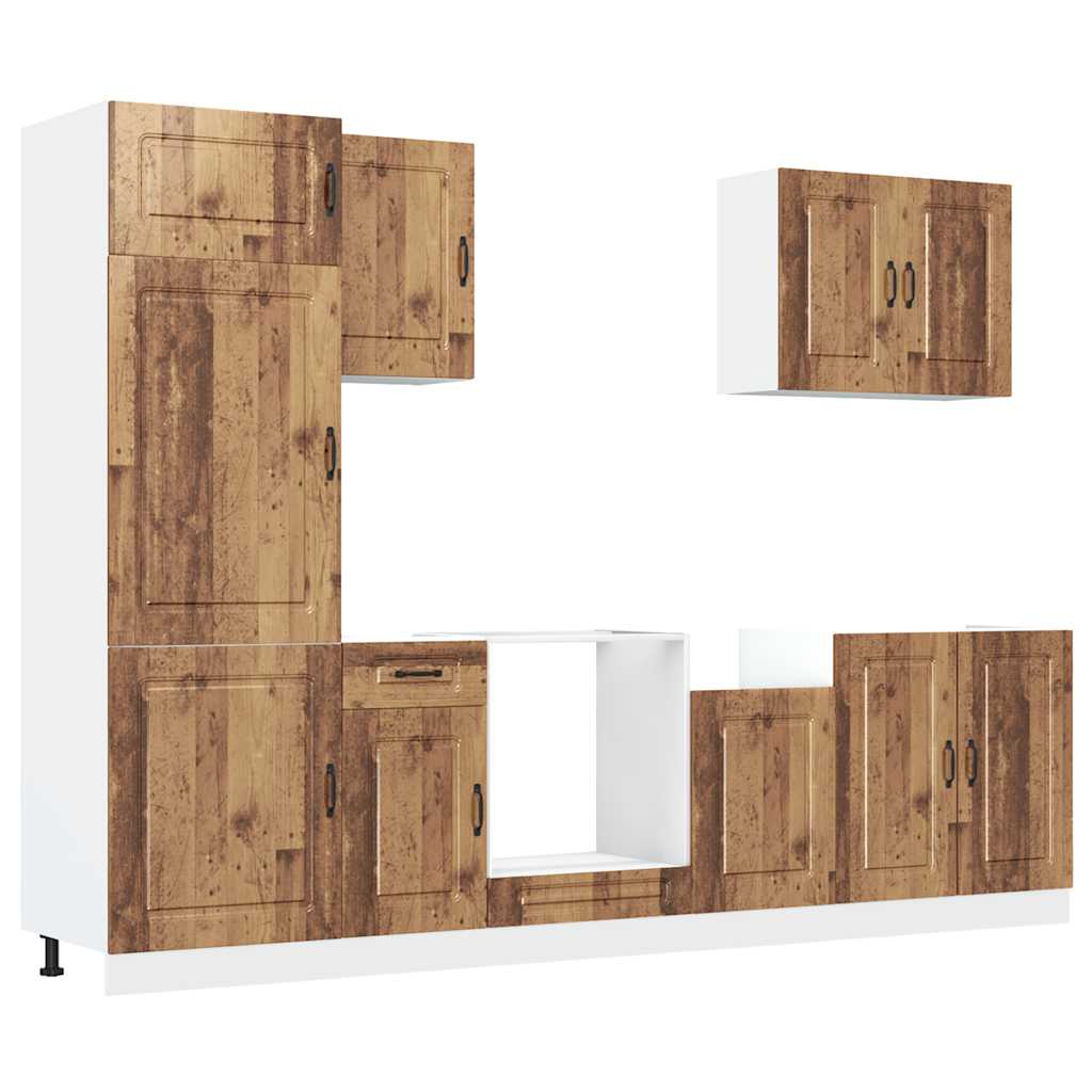 7 Piece Kitchen Cabinet Set Kalmar Old Wood Engineered Wood