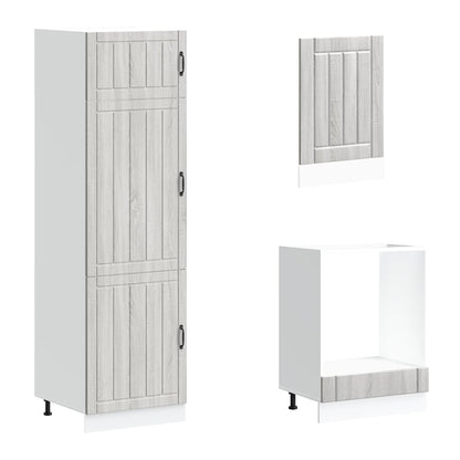 7 Piece Kitchen Cabinet Set Lucca Grey Sonoma Engineered Wood