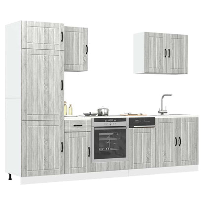 7 Piece Kitchen Cabinet Set Lucca Grey Sonoma Engineered Wood