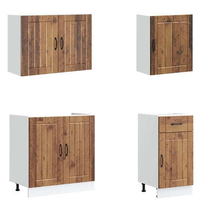 7 Piece Kitchen Cabinet Set Lucca Old Wood Engineered Wood