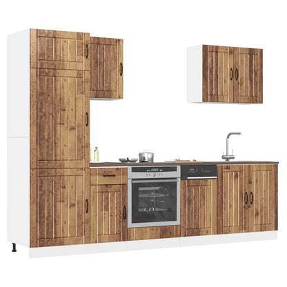 7 Piece Kitchen Cabinet Set Lucca Old Wood Engineered Wood