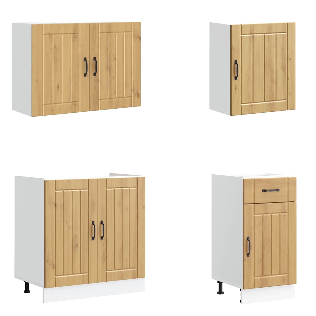 7 Piece Kitchen Cabinet Set Lucca Artisan Oak Engineered Wood