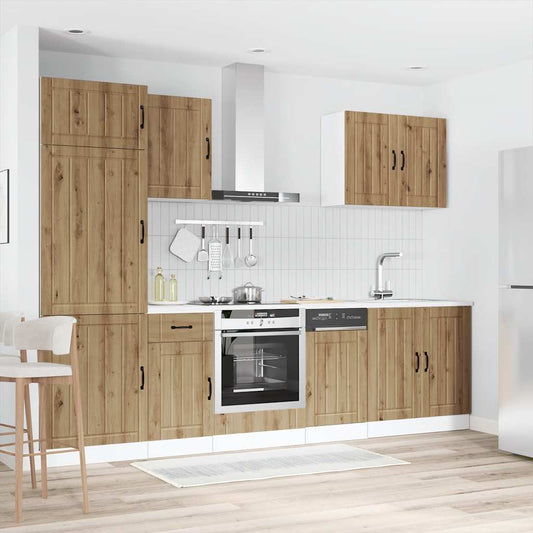 7 Piece Kitchen Cabinet Set Lucca Artisan Oak Engineered Wood