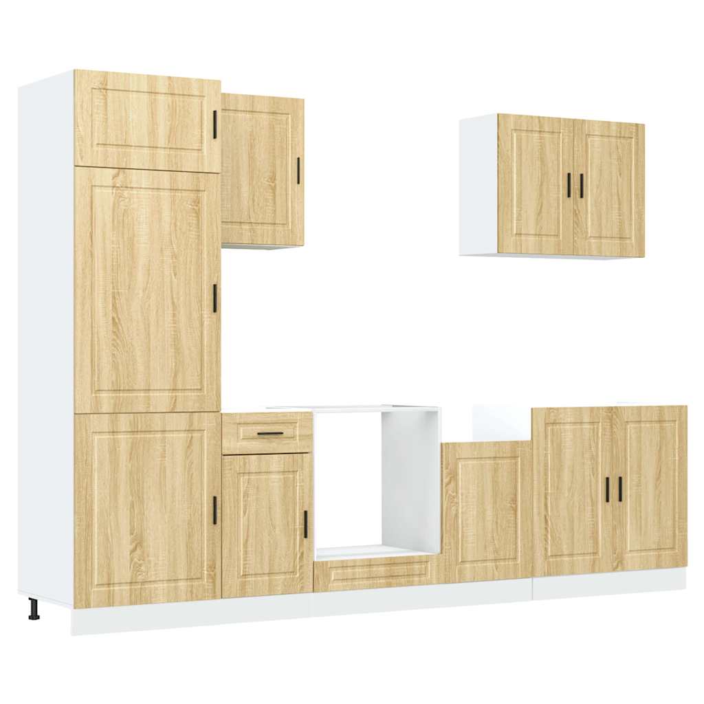 7 Piece Kitchen Cabinet Set Porto Sonoma Oak Engineered Wood