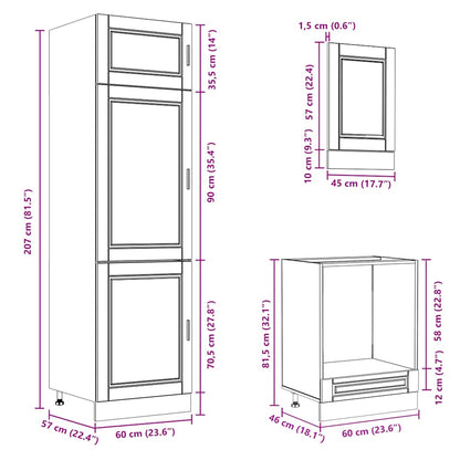 7 Piece Kitchen Cabinet Set Porto Sonoma Oak Engineered Wood