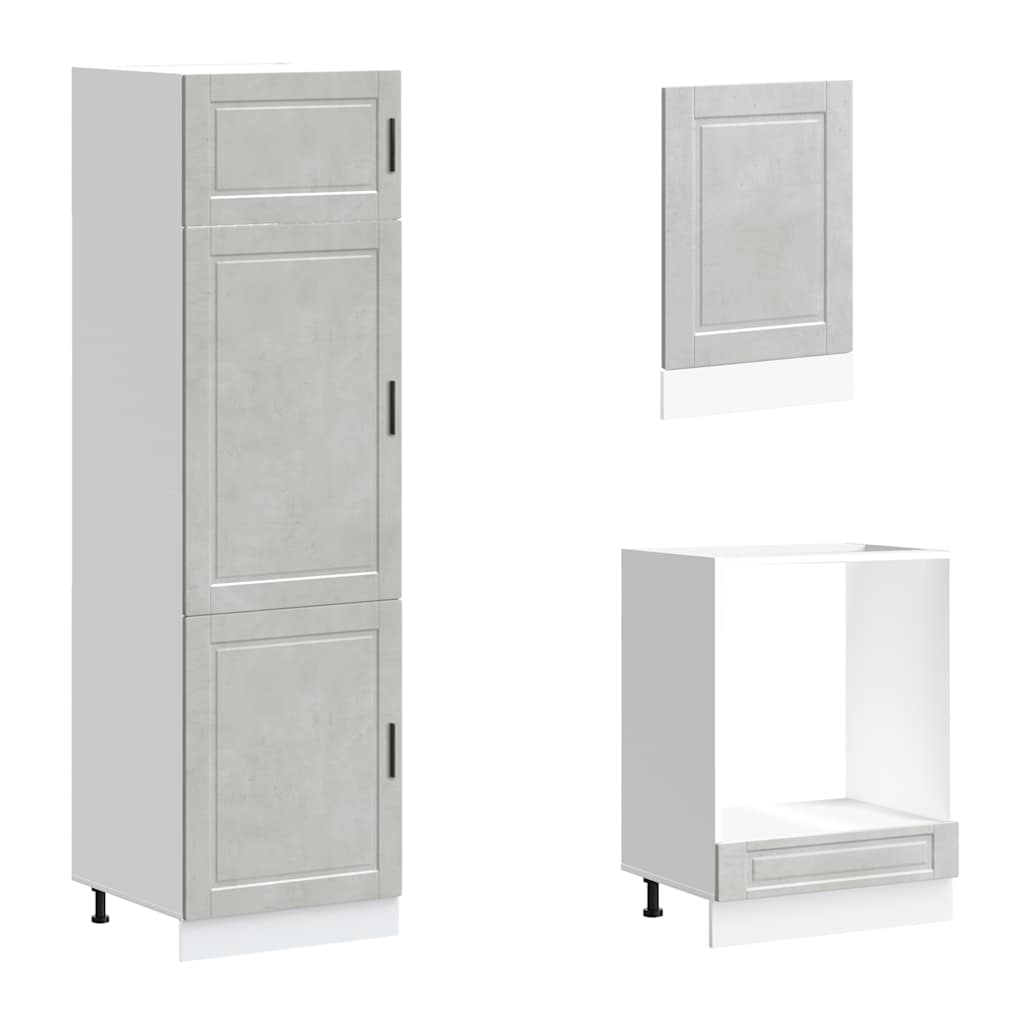 7 Piece Kitchen Cabinet Set Porto Concrete Grey Engineered Wood