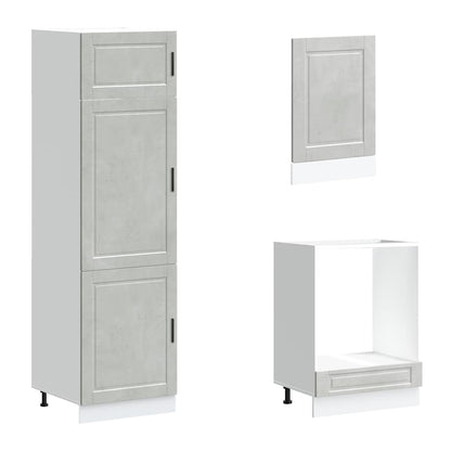 7 Piece Kitchen Cabinet Set Porto Concrete Grey Engineered Wood