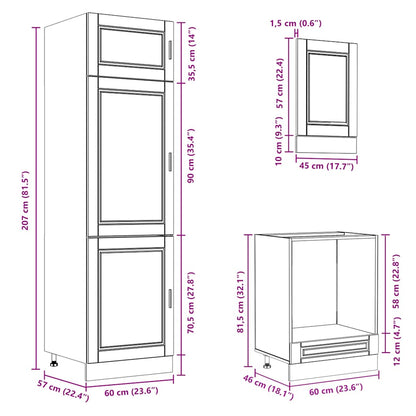 7 Piece Kitchen Cabinet Set Porto Concrete Grey Engineered Wood