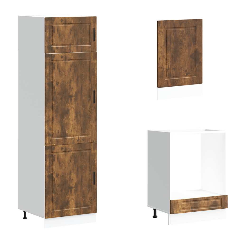 7 Piece Kitchen Cabinet Set Porto Smoked Oak Engineered Wood